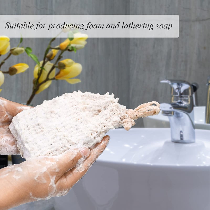 ZEPELOFFY Soap Bag,5 Packs Bar Saver Pouch,Sisal Soap Saver Bag Mesh for Exfoliating, Shower,Scrubber - Image 4